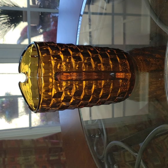 💘VINTAGE INDIANA AMBER COLONY WHITEHALL GOBLET WATER PARFAIT GLASS PITCHER LGE - Picture 3 of 12